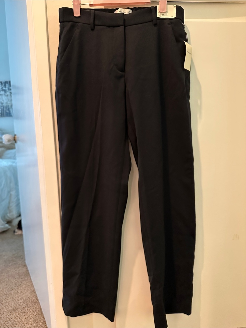 NWT Abercrombie size 8 short inseam black straight leg pants - retail $90